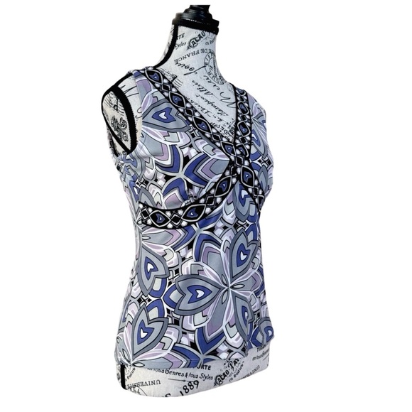 Tahari ASL Women’s Fitted Sleeveless Tank Top. Purple, Blue. 6 - Picture 2 of 11